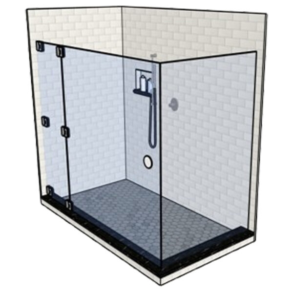 Eckdusche mit 2-flügeliger Tür für den Eckeinstieg